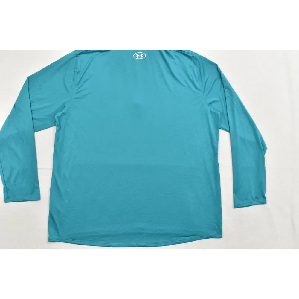 Under Armour Men 3XL Teal 1/4 Zip Long Sleeve Pullover Recycled Polyester Shirt